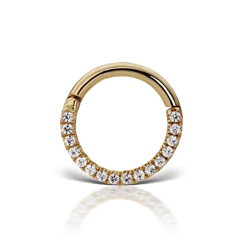 16g Cubic Zirconia Horizontal Eternity Hoop by Maria Tash in Yellow Gold
