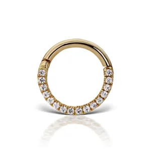 16g Cubic Zirconia Horizontal Eternity Hoop by Maria Tash in Yellow Gold