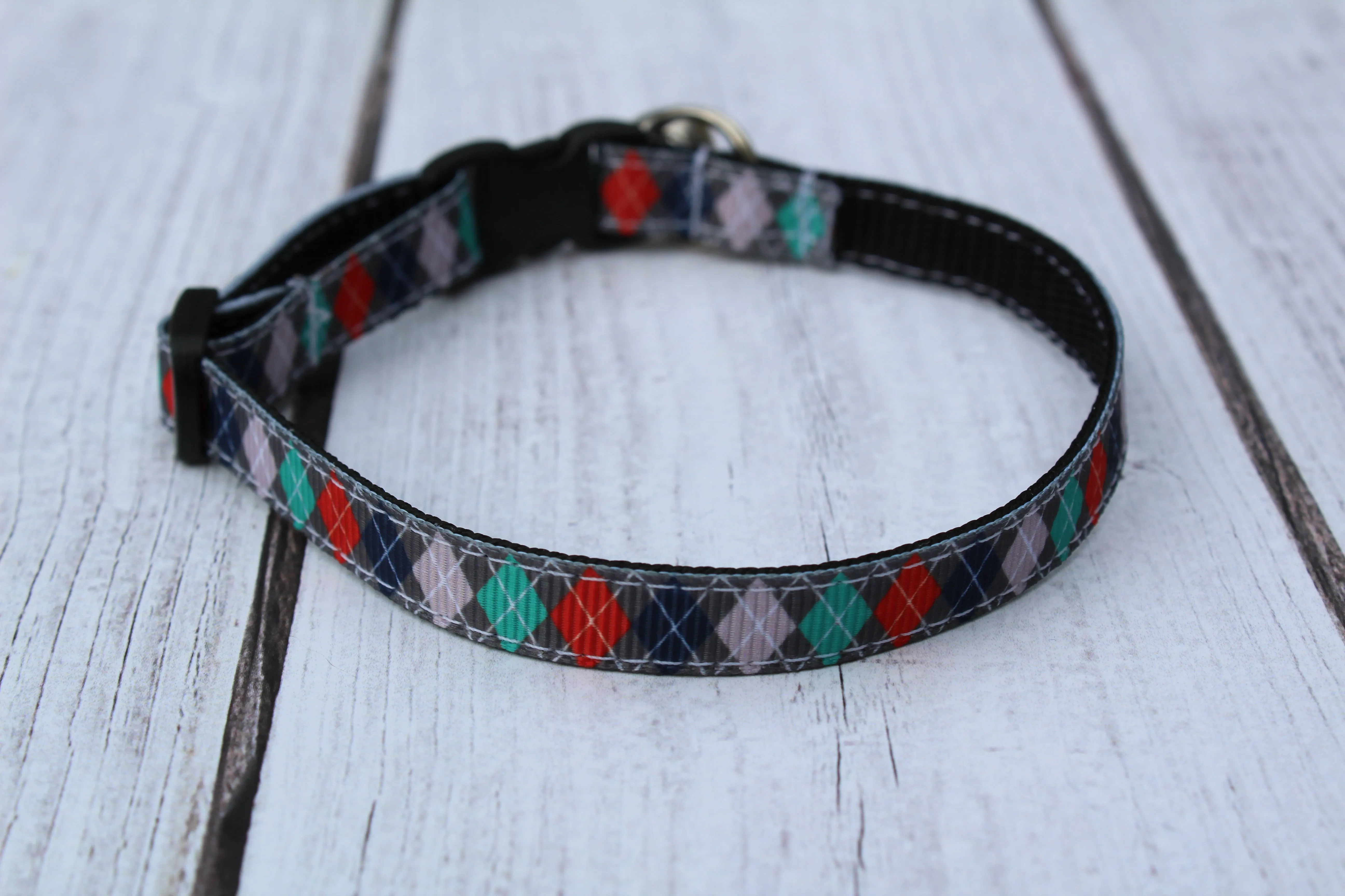 Argyle Print Cat Collars