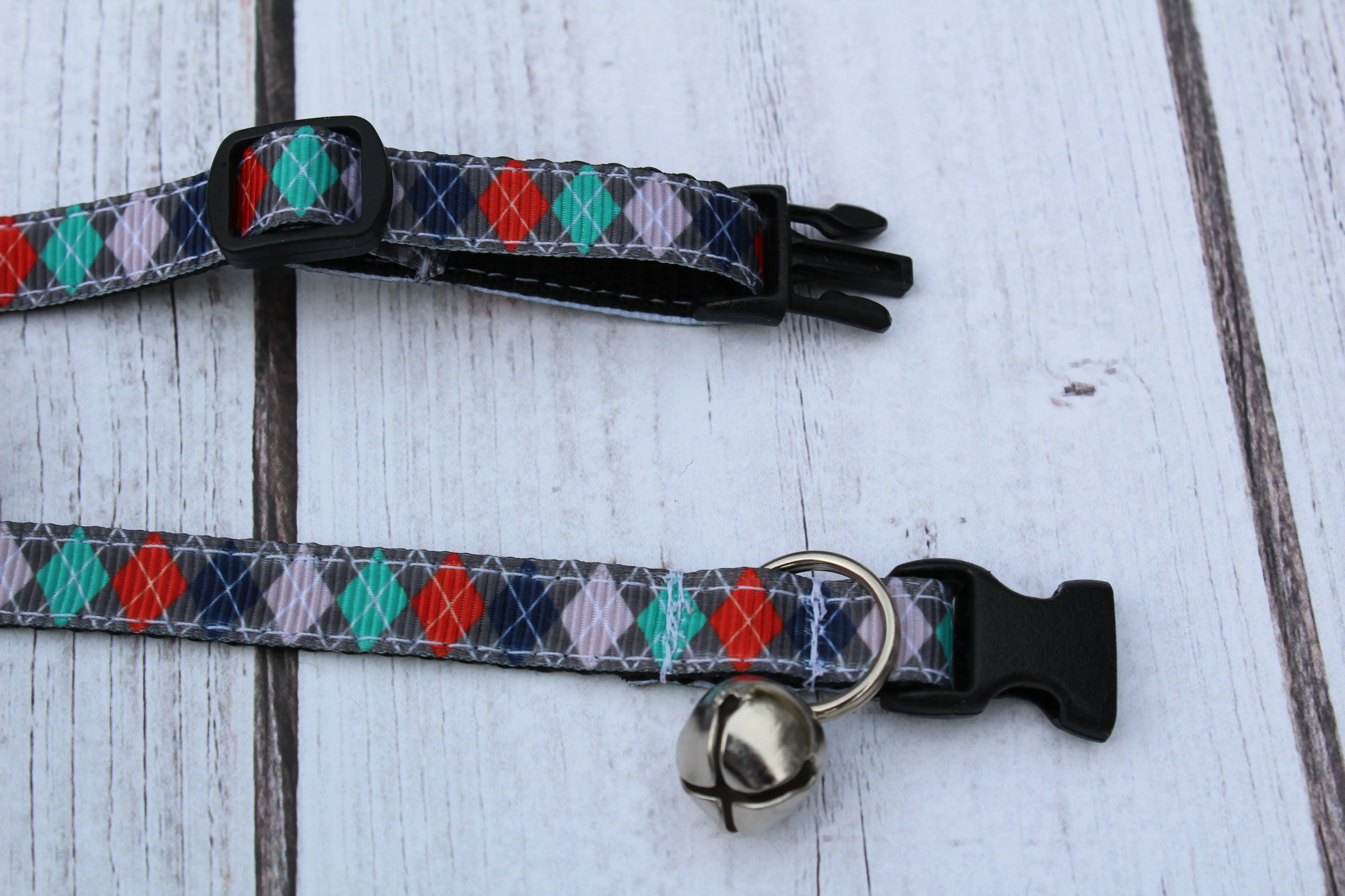 Argyle Print Cat Collars