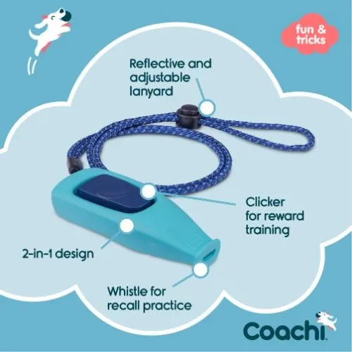 Coachi Light Blue Whizzclick 2 in 1 Training Whistle and Clicker