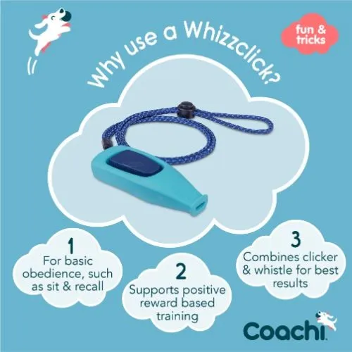 Coachi Light Blue Whizzclick 2 in 1 Training Whistle and Clicker