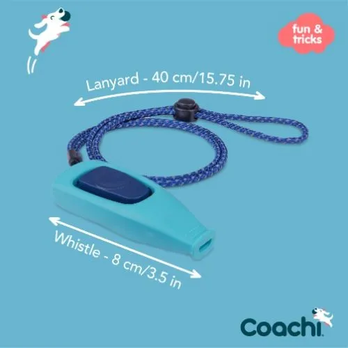 Coachi Light Blue Whizzclick 2 in 1 Training Whistle and Clicker