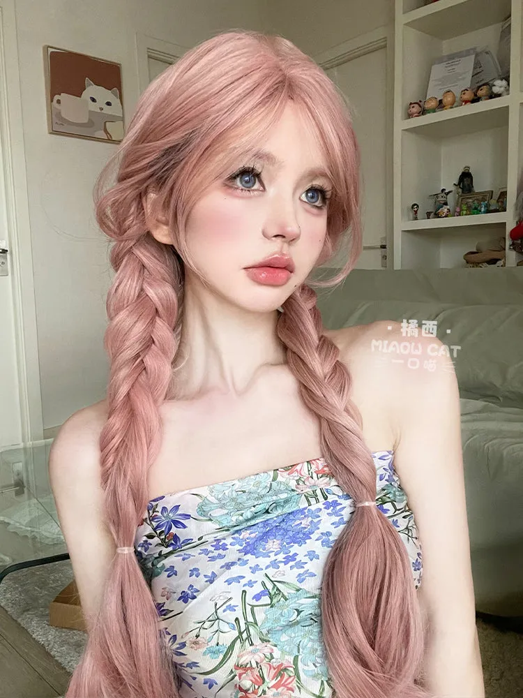 Daily natural new style long curly hair with middle parting and bangs