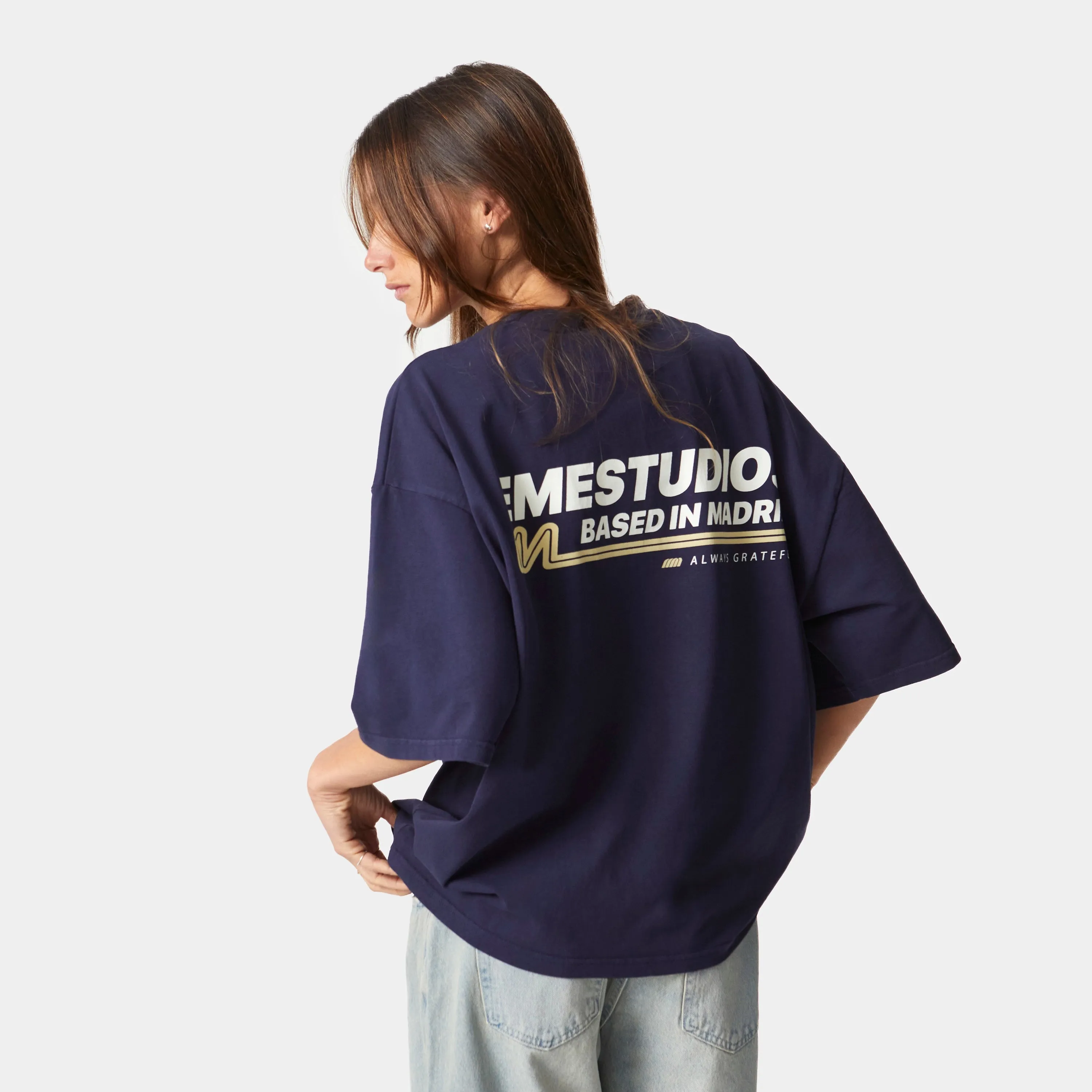 Daily News Navy Oversized Tee