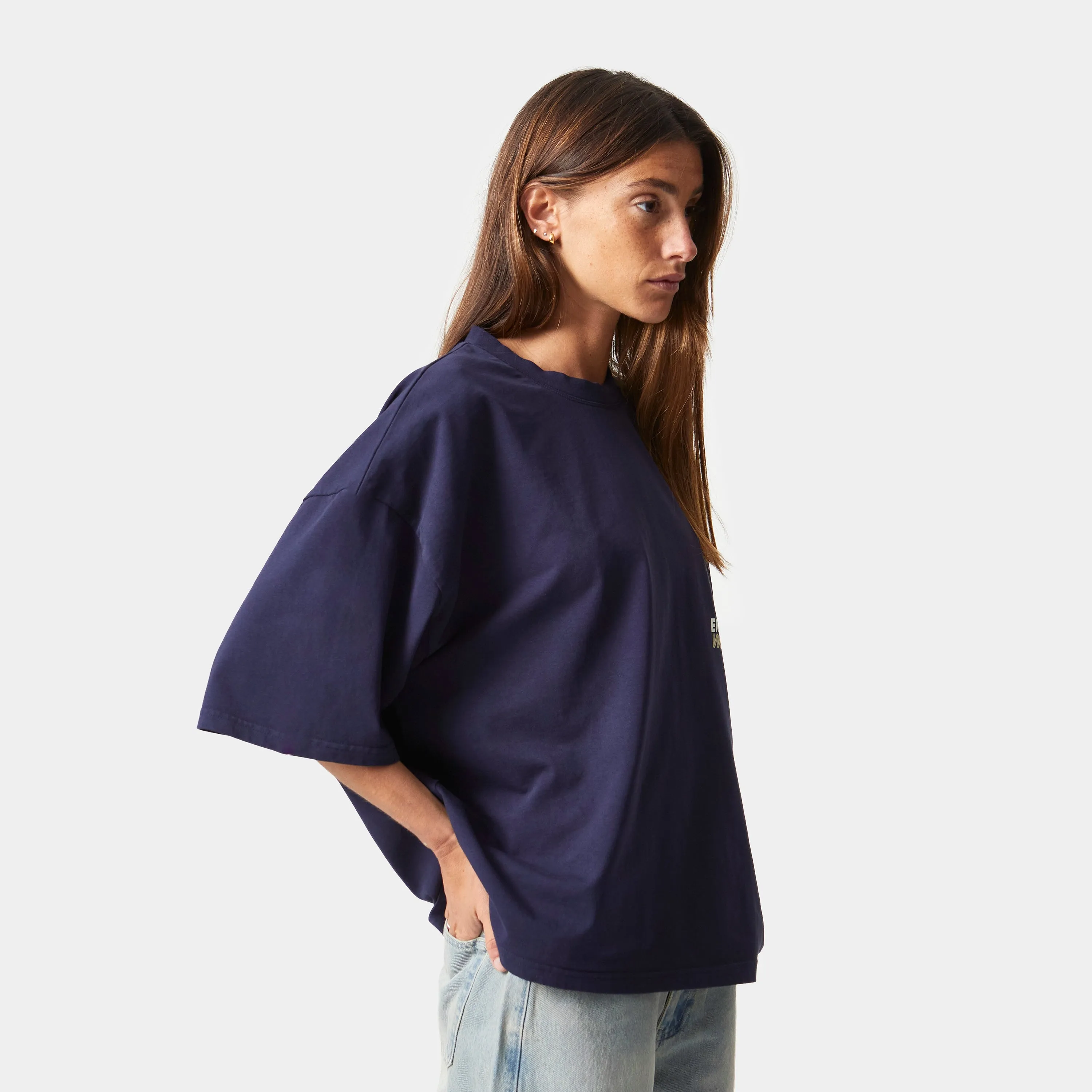 Daily News Navy Oversized Tee
