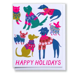 Dogs in Christmas Sweaters Card