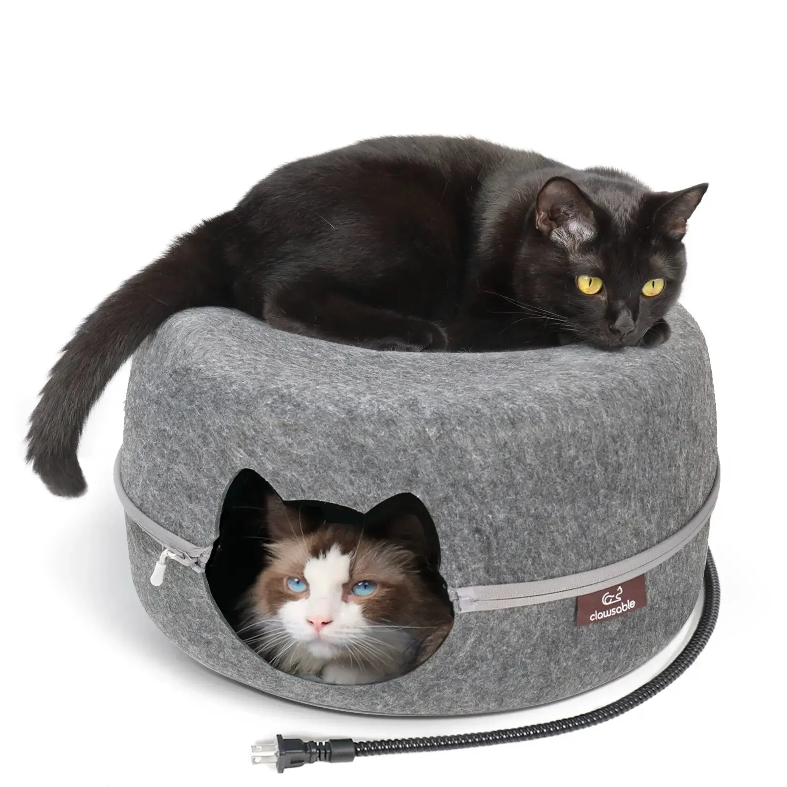 Hamburger Dual-Use Felt Heated Cat Cave