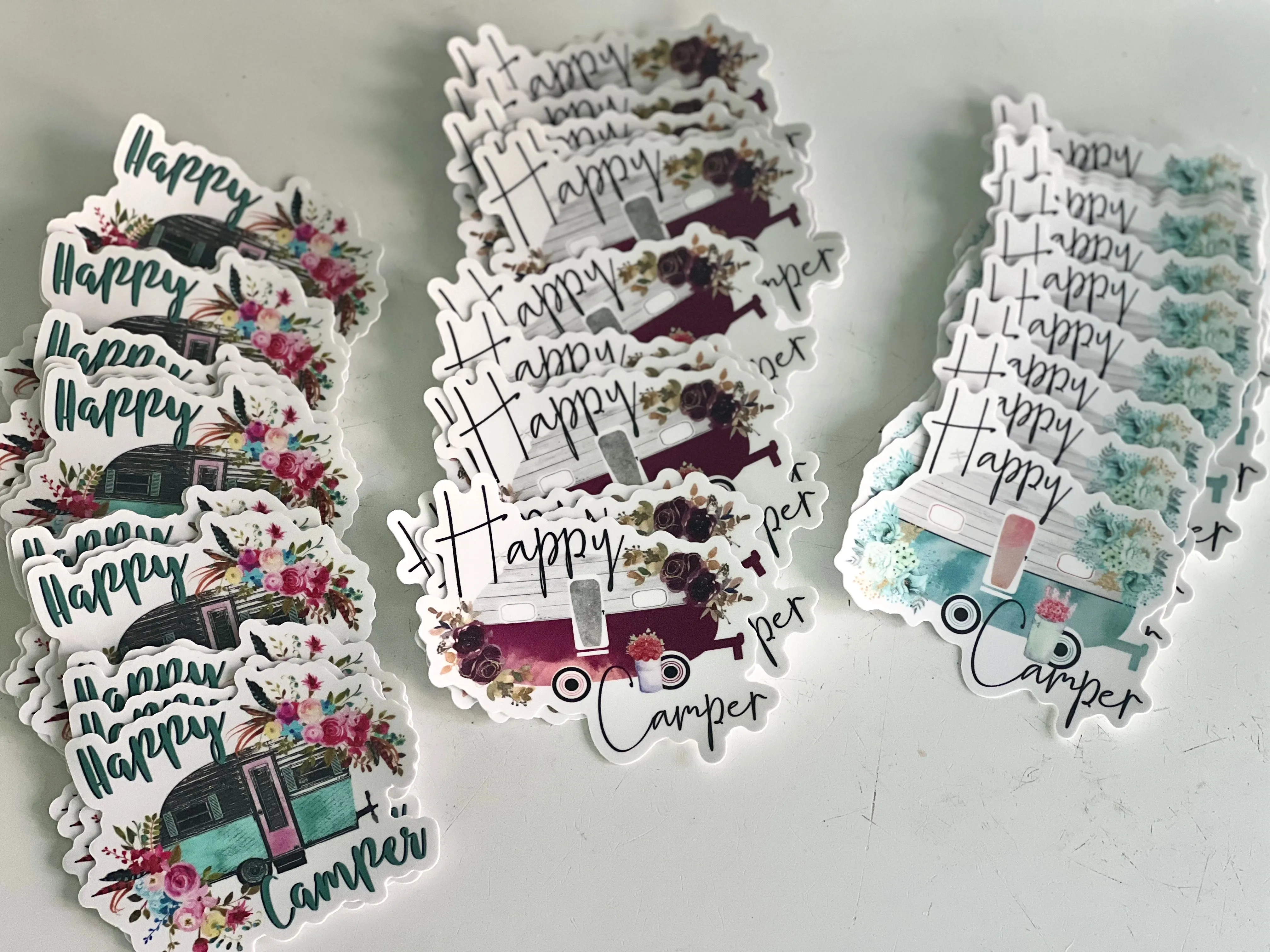 Happy Camper Vinyl Stickers