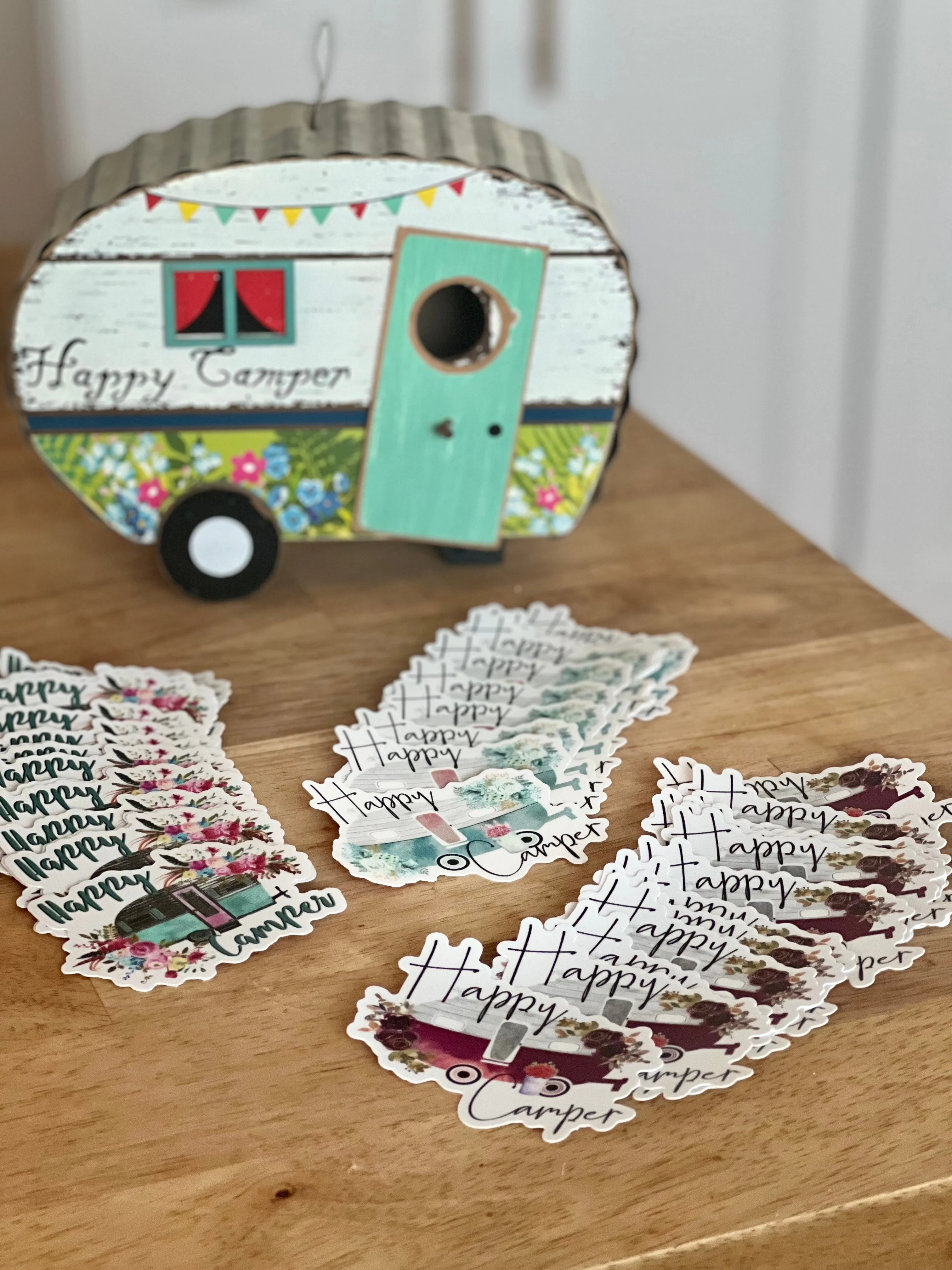 Happy Camper Vinyl Stickers
