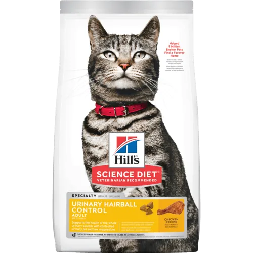 Hill's Science Diet Adult Urinary Hairball Control Dry Cat Food 7lbs.