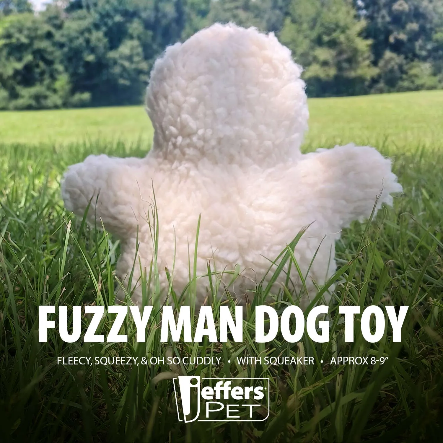 Jeffers Fuzzy Shapes Squeaker Dog Toys, Star/Man/Bone