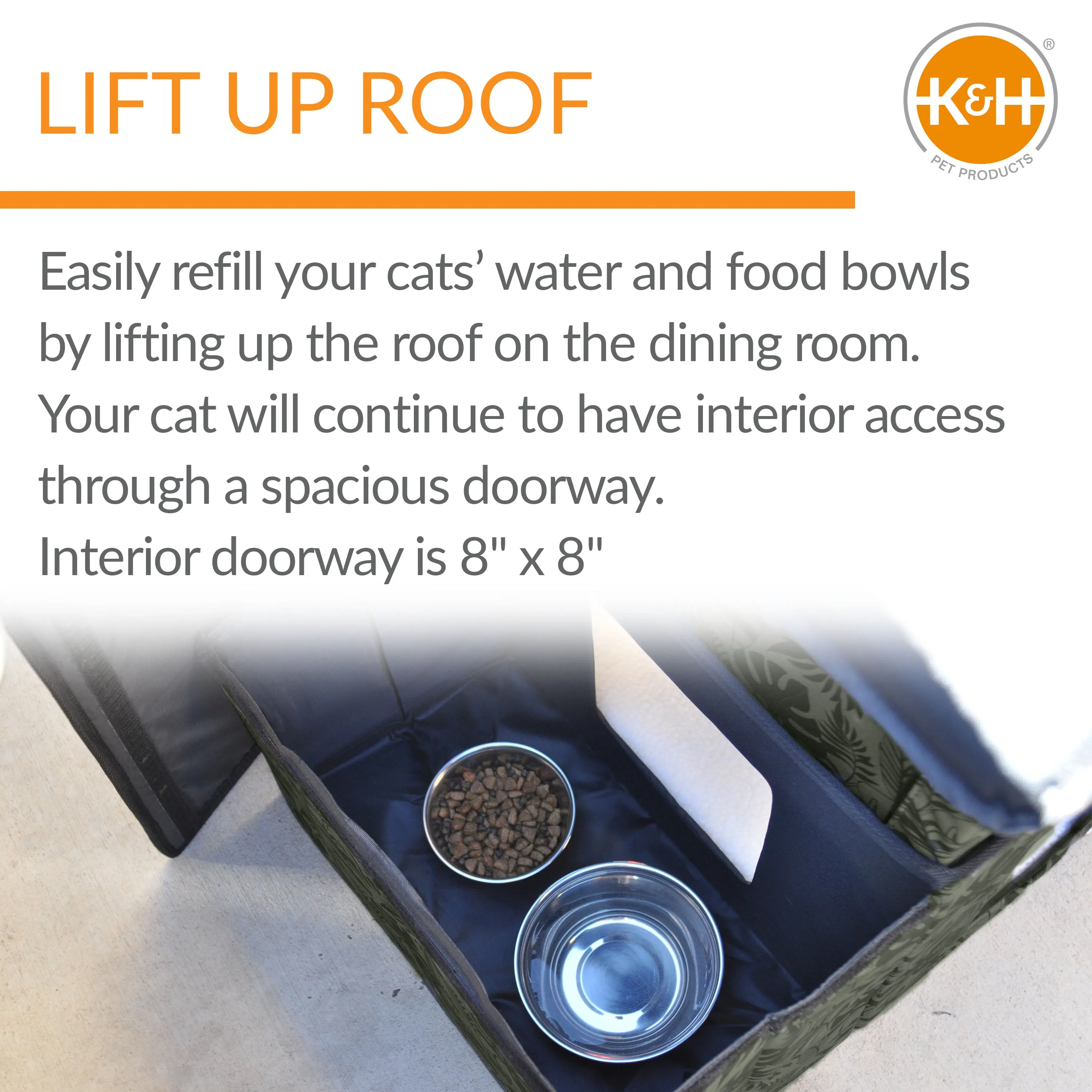 K&H Outdoor Two-Story Kitty House with Dining Room - Heated & Unheated