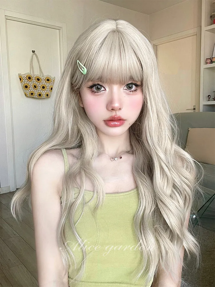 Long Hair Cute Lolita Golden Curly Wig