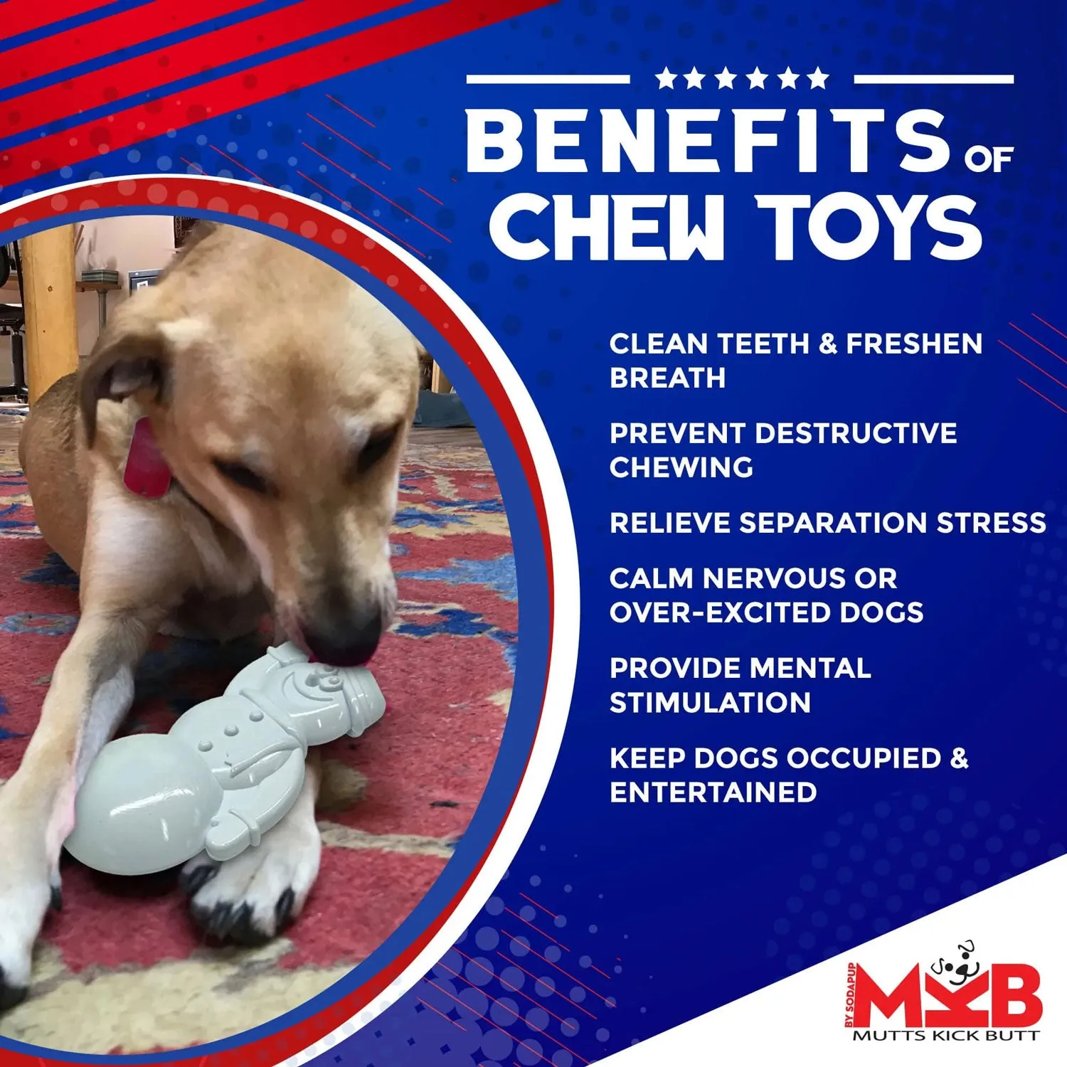 MKB Snowman Ultra Durable Nylon Chew Toy