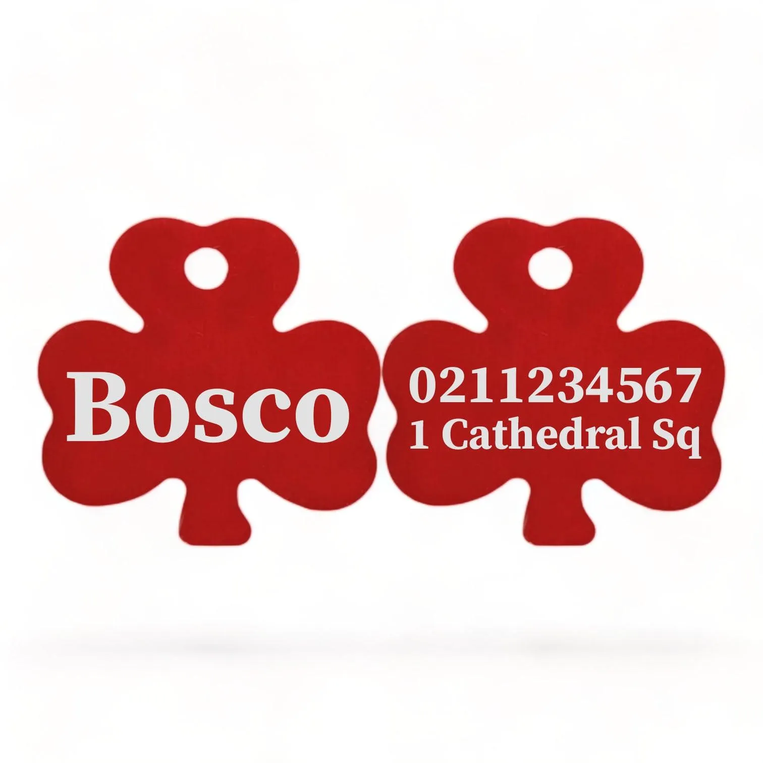 Name Front & 1 Number & Address Back | Shamrock Aluminum | Cat, Kitten & Dog ID Pet Tag