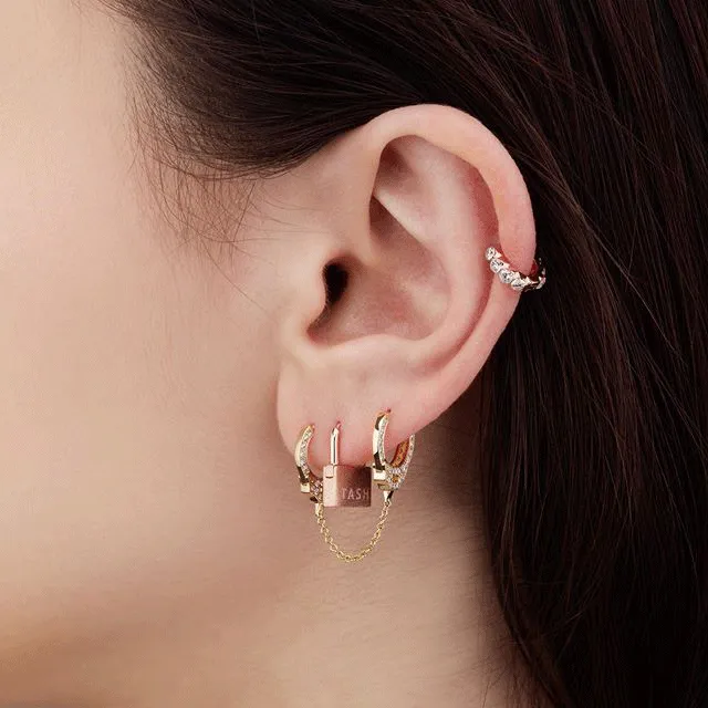 Padlock Clicker Earring by Maria Tash in 14k Yellow Gold