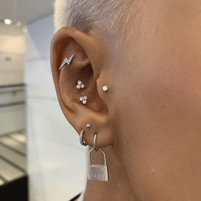 Padlock Clicker Earring by Maria Tash in 14k Yellow Gold
