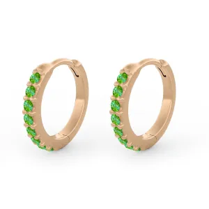 Paola Clicker Hoops, Green Tourmaline