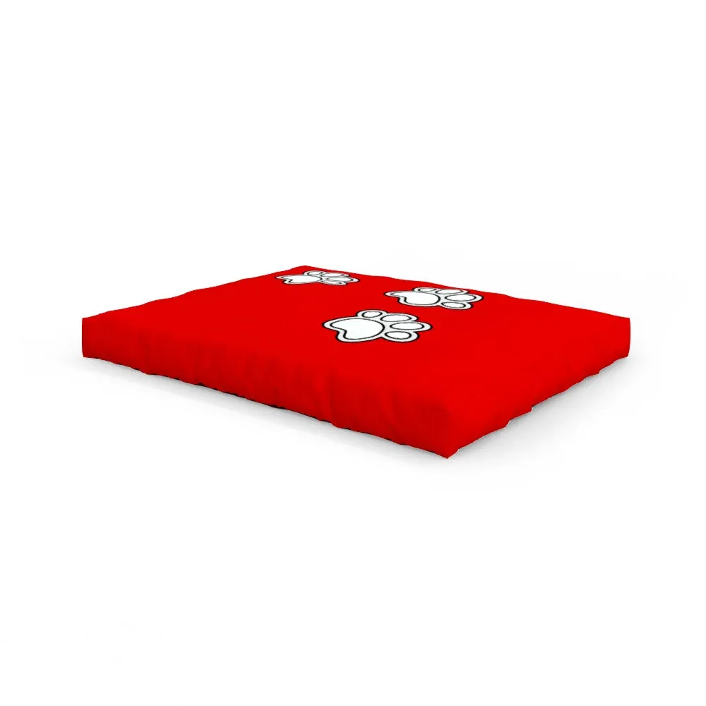 Pet Bed - Paws on Red
