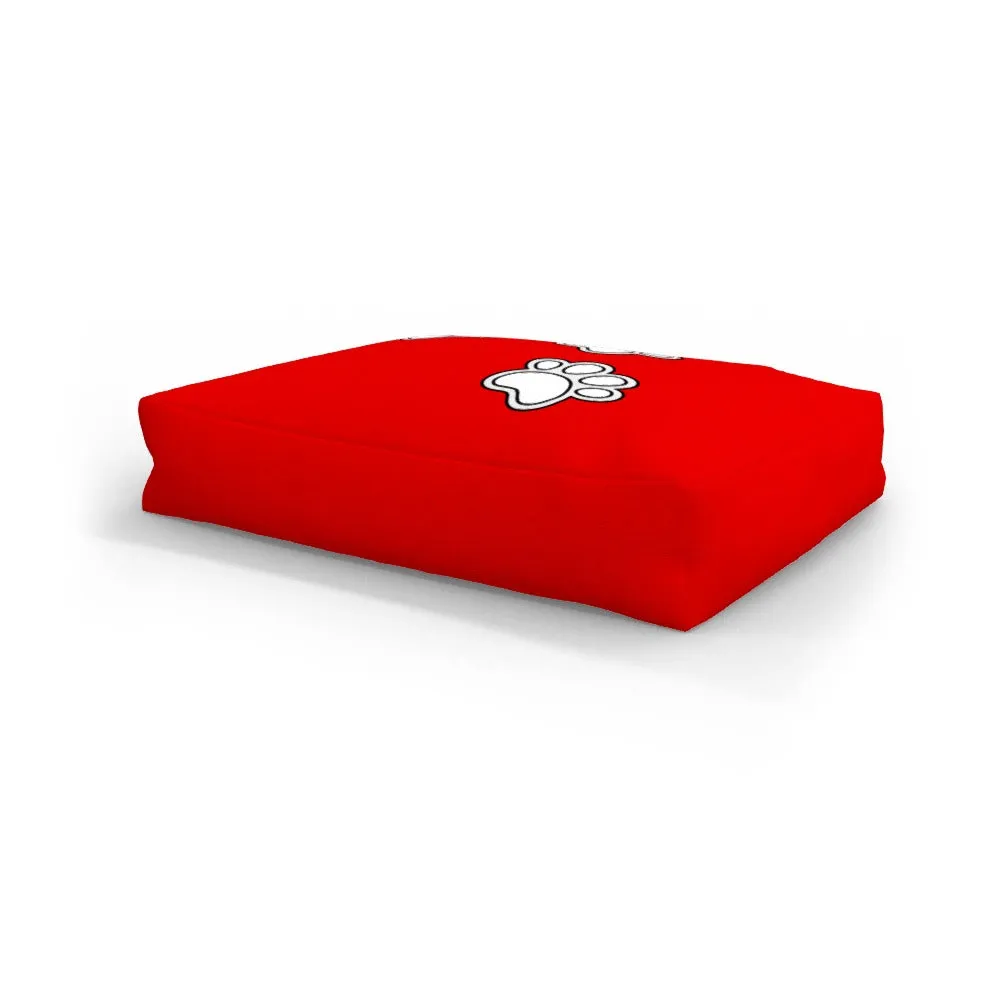 Pet Bed - Paws on Red