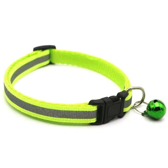 Pet Collar with Bell and Colorful Footprint Design