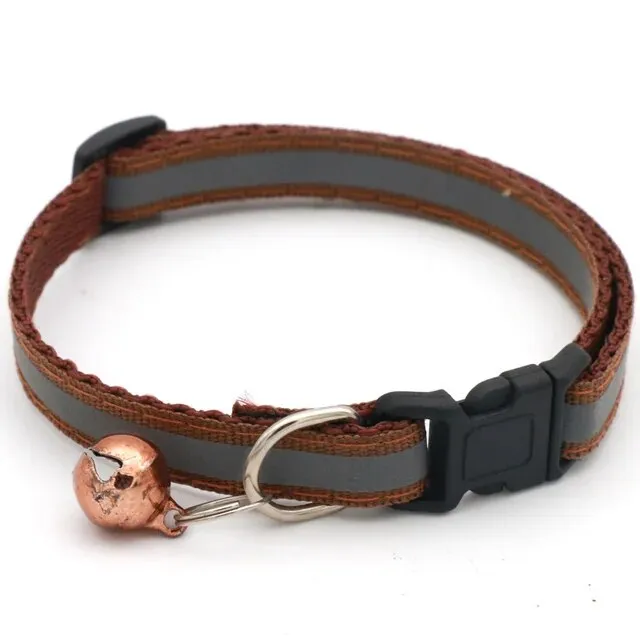 Pet Collar with Bell and Colorful Footprint Design