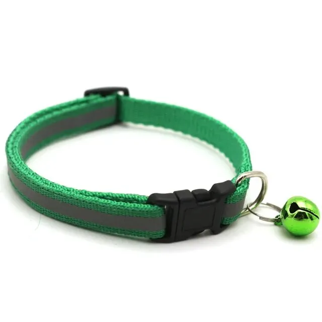 Pet Collar with Bell and Colorful Footprint Design