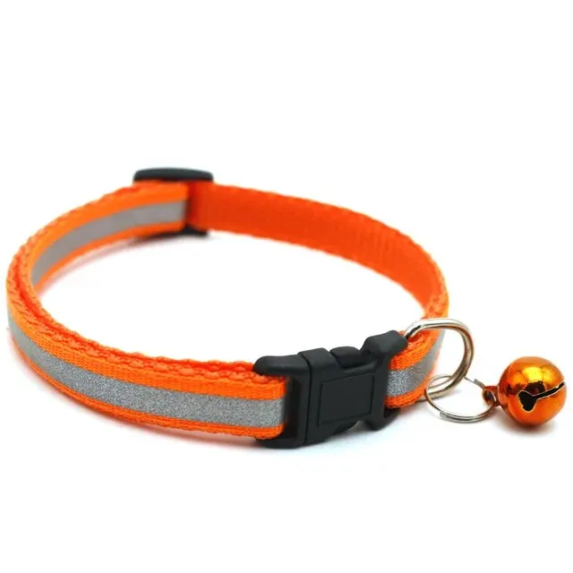 Pet Collar with Bell and Colorful Footprint Design
