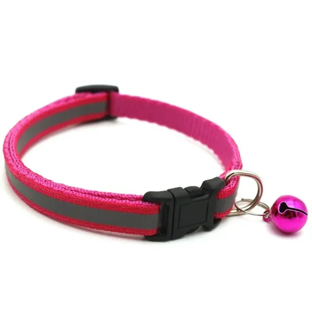Pet Collar with Bell and Colorful Footprint Design