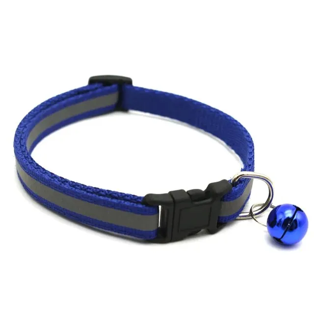 Pet Collar with Bell and Colorful Footprint Design