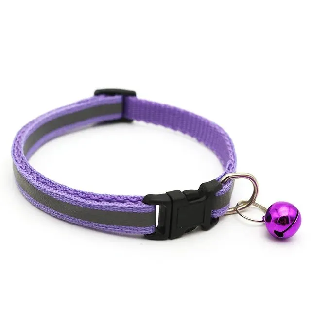 Pet Collar with Bell and Colorful Footprint Design