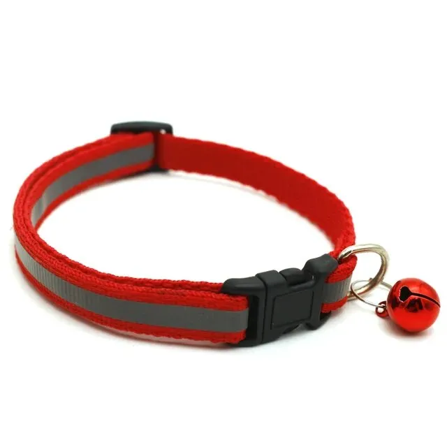 Pet Collar with Bell and Colorful Footprint Design
