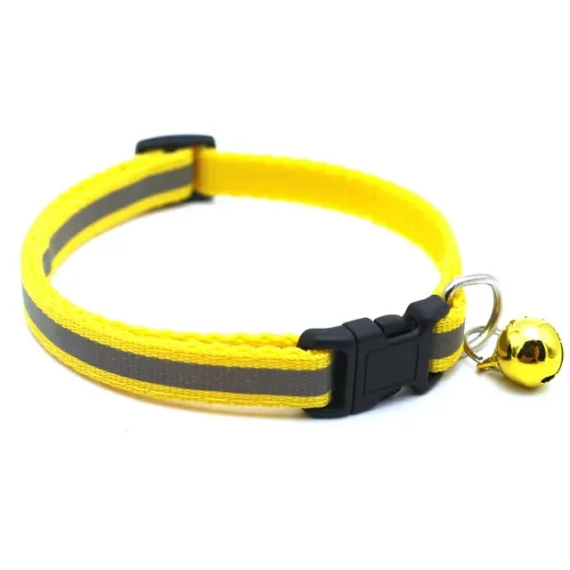 Pet Collar with Bell and Colorful Footprint Design