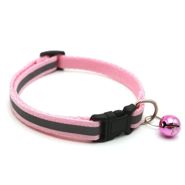Pet Collar with Bell and Colorful Footprint Design