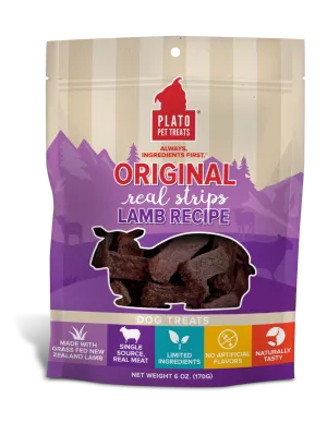 Plato Real Strips Lamb Meat Bar, Dog Treat