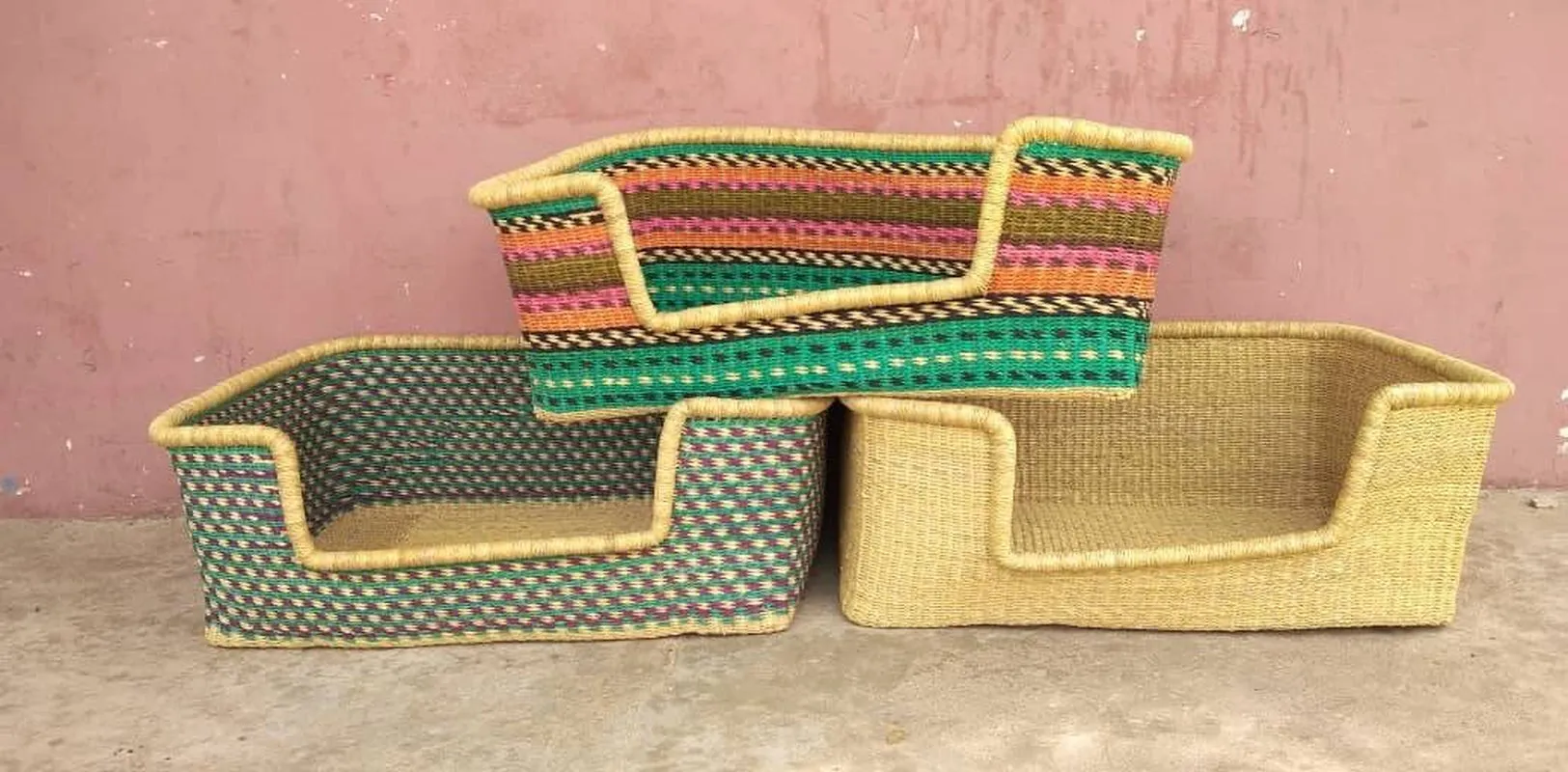 Rectangle Handwoven Dog Basket