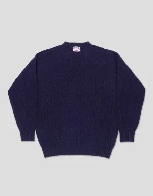 SHAGGY DOG CABLE SWEATER NAVY - CLASSIC FIT