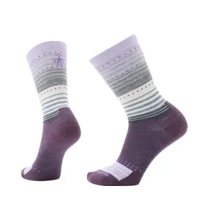 Smartwool Women's Everyday Stitch Stripe Zero Cushion Crew Socks in Ultra Violet