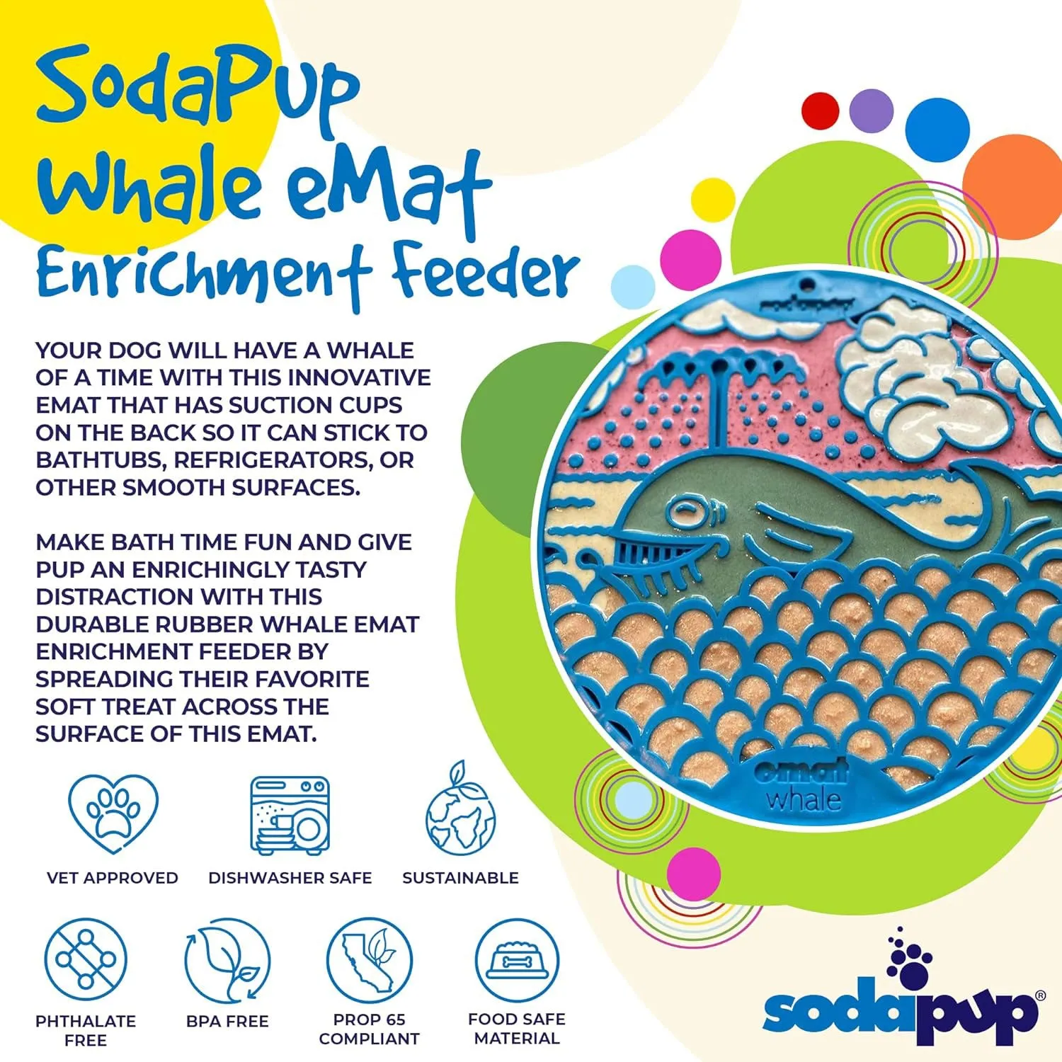 SodaPup Whale Design Enrichment Lick Mat