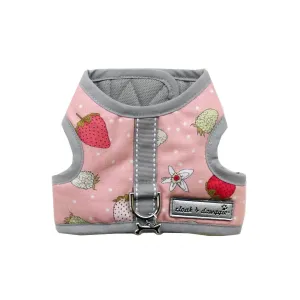 Strawberry Print Teacup Dog Harness Vest Up 2 LBS to 8 LBS