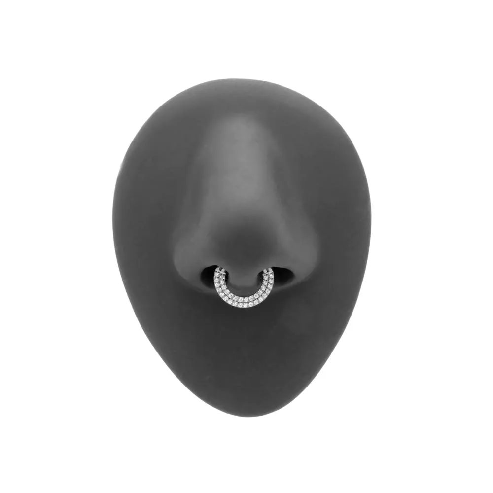Tilum 16g Two Tiered Jeweled Sector Titanium Clicker - Price Per 1