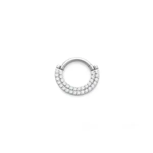 Tilum 16g Two Tiered Jeweled Sector Titanium Clicker - Price Per 1