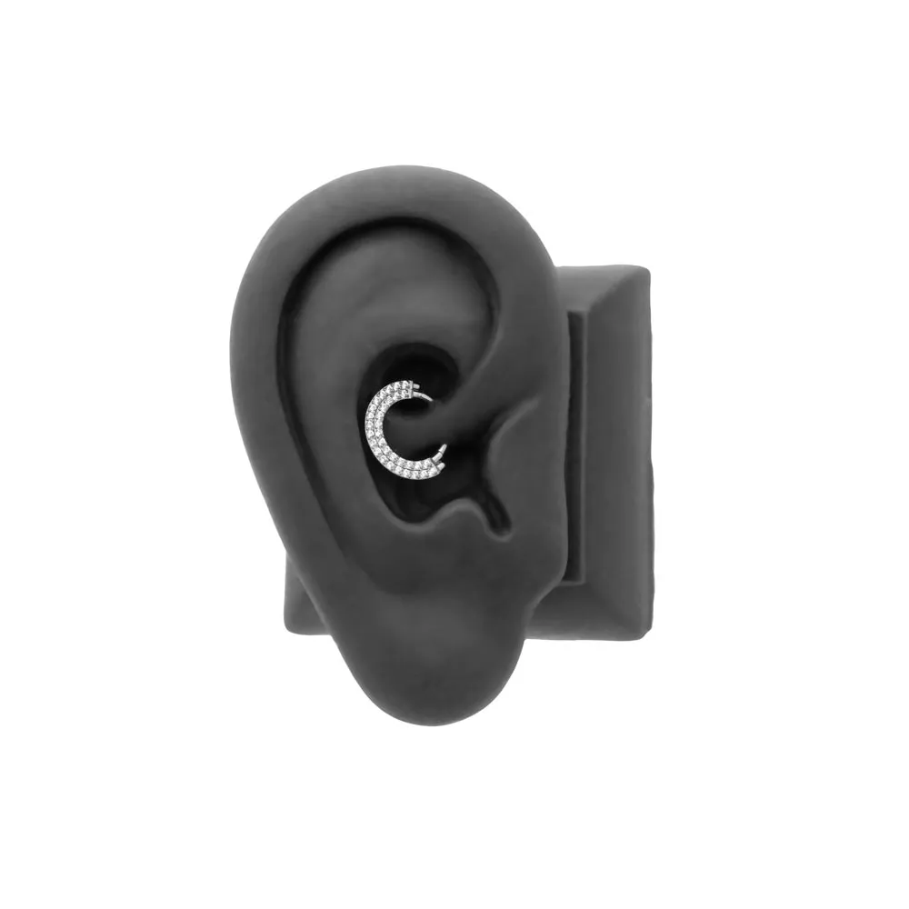 Tilum 16g Two Tiered Jeweled Sector Titanium Clicker - Price Per 1