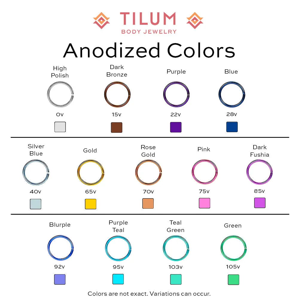 Tilum 16g Two Tiered Jeweled Sector Titanium Clicker - Price Per 1