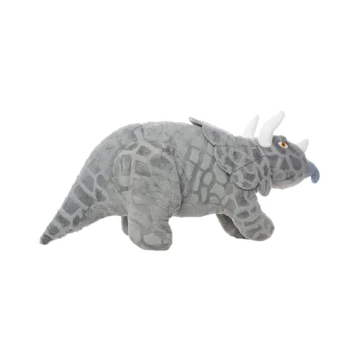 Tuffy Dog Toys - VIP Products - Mighty Dinosaur Triceratops, Plush, Squeaky Dog Toy