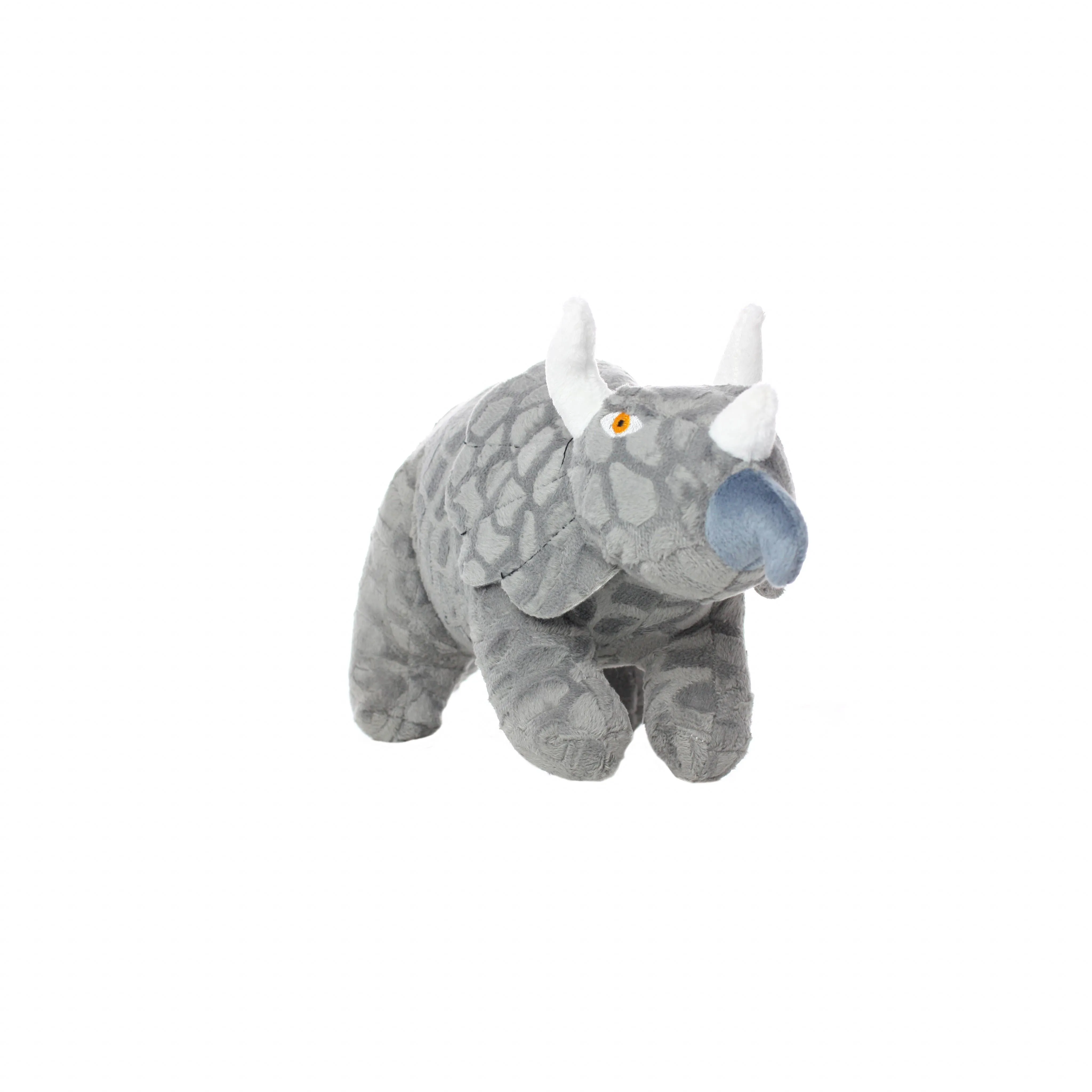 Tuffy Dog Toys - VIP Products - Mighty Dinosaur Triceratops, Plush, Squeaky Dog Toy