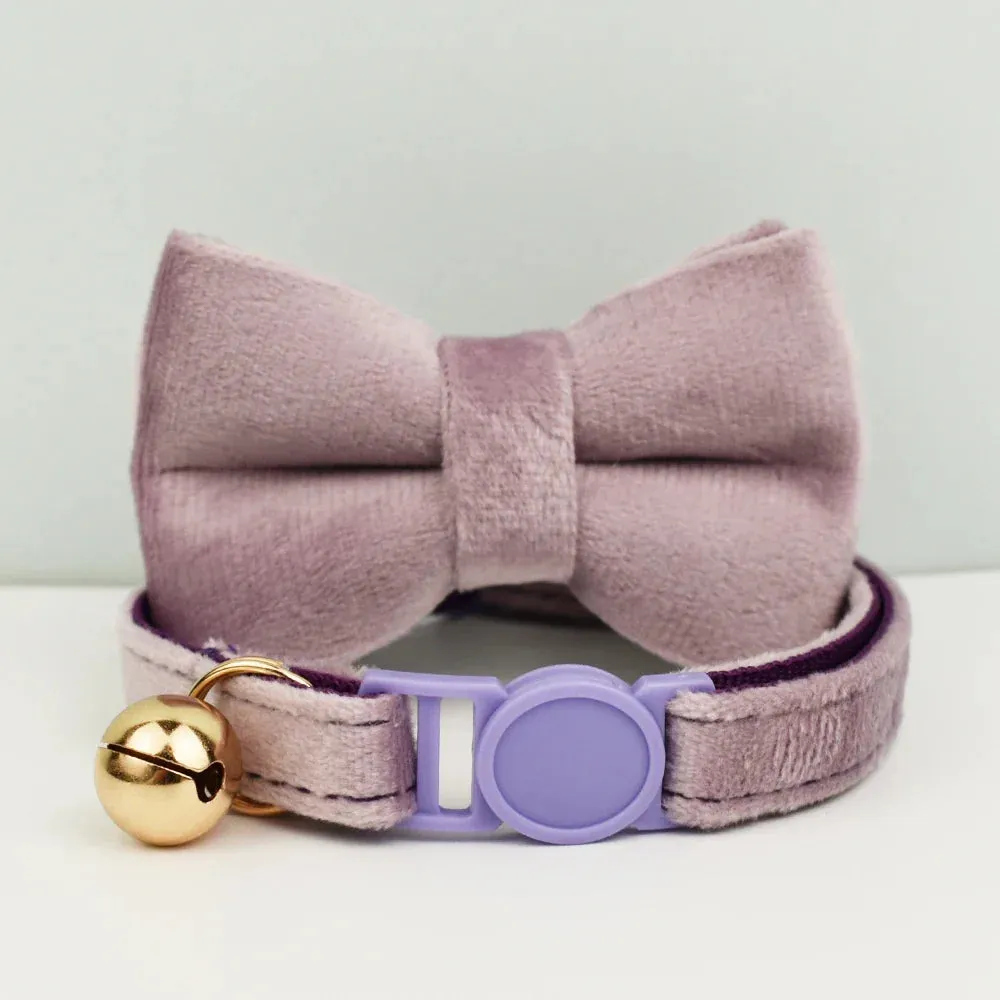 Velvet Cat Collar with Adjustable Safety and Bell