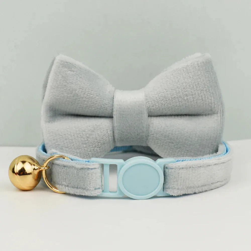 Velvet Cat Collar with Adjustable Safety and Bell