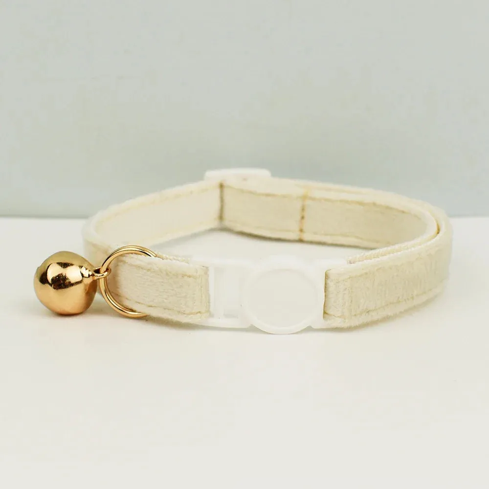 Velvet Cat Collar with Adjustable Safety and Bell